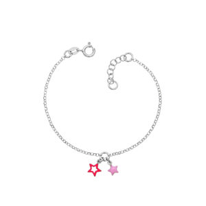 Pink stars srebrna narukvica