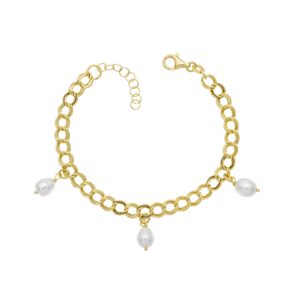 Zana srebrna narukvica s pozlatom