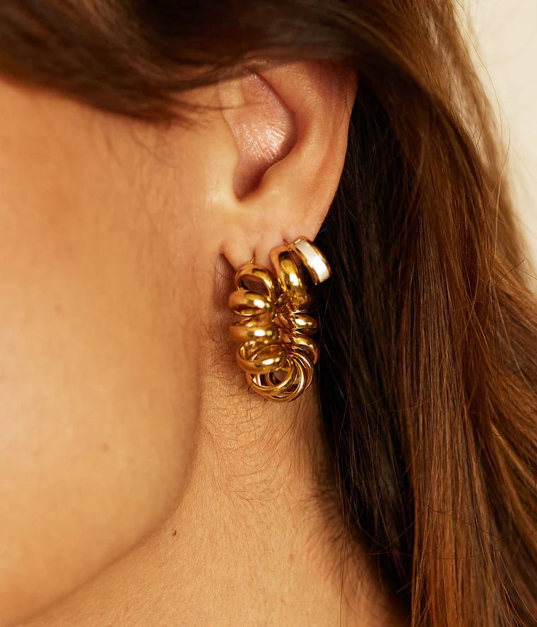 Drew naušnice od pozlaćenog čelika - Slika 4