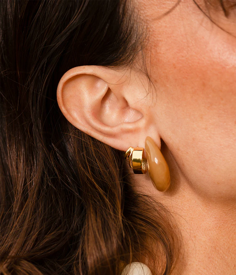 Deva naušnice od pozlaćenog čelika - Slika 2