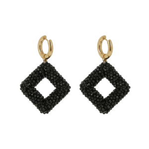 Black naušnice od pozlaćenog čelika