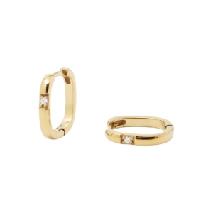 Square naušnice od pozlaćenog čelika